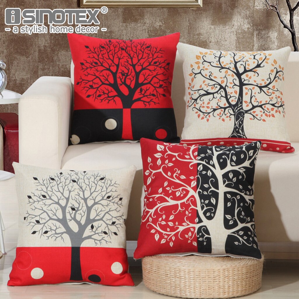  к긯  Ŀ  Ŀ  ̽ Ʈ  Ȩ    Ž ũ  45x45CM/Linen Fabric Cushion Cover Pillowcase Pillow Case Tree Patterns Home Textile Decora